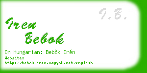 iren bebok business card