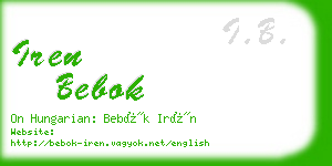 iren bebok business card